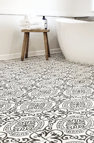 black and white bathroom floor tiles Sydney